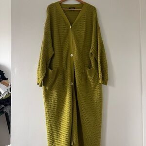 Known Supply Size L/XL Olive Knit Cardigan/Duster